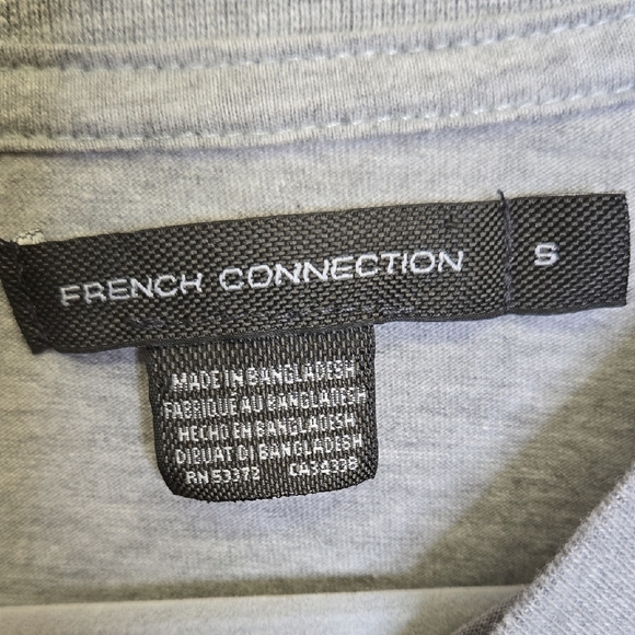 French Connection UK Embroidered Boom Box Tee, Gray,‎ Mens Size Small - Picture 4 of 6